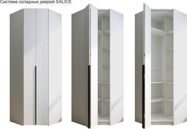 Изображение товара Шкаф-гармошка Евва Лайн ЛН-1U.930х820(0Z) Угловой (бодега белый)