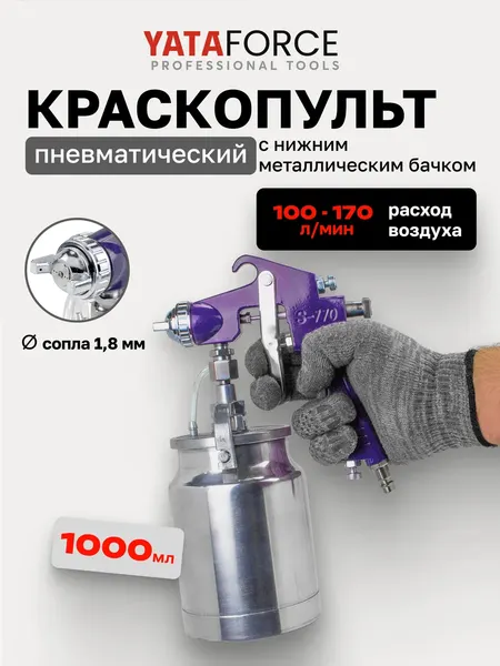 Изображение товара Пневматический краскопульт Yataforce YF-S-770S (61 646)