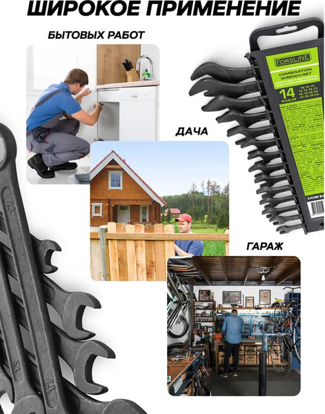 Изображение товара Набор ключей ForsLine FL-5141MP Black (64740)