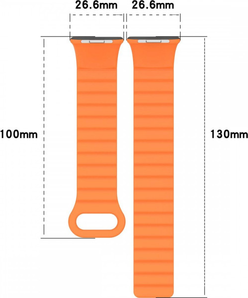 Изображение товара Ремешок для умных часов Rumi Magnetic Loop для Xiaomi Mi Smart Band 8 Pro/Redmi Watch 4 (черный/оранжевый)