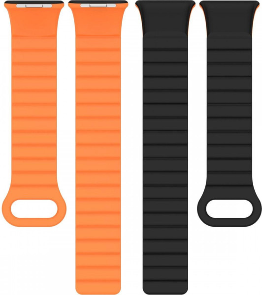 Изображение товара Ремешок для умных часов Rumi Magnetic Loop для Xiaomi Mi Smart Band 8 Pro/Redmi Watch 4 (черный/оранжевый)