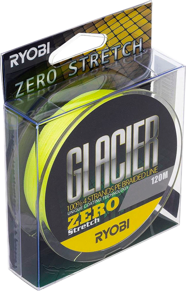 Изображение товара Леска плетеная Ryobi Glacler Zero-120м 1.5/d-0.203мм (желтый)