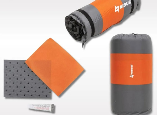 Изображение товара Туристический коврик Nisus 190x65x10 / N-010-GO (серый/оранжевый)