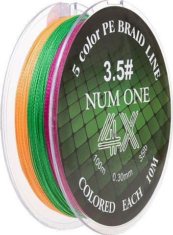 Изображение товара Леска плетеная Ryobi Num One PE4X-100M 3.5/0.310мм (Multi Colour)