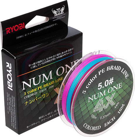 Изображение товара Леска плетеная Ryobi Num One PE4X-100M 5.0/0.370мм ( Multi Colour)