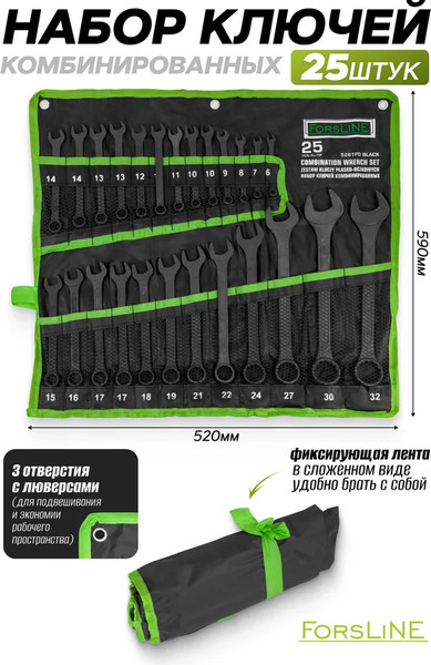 Изображение товара Набор ключей ForsLine FL-5261PD Black (64752)