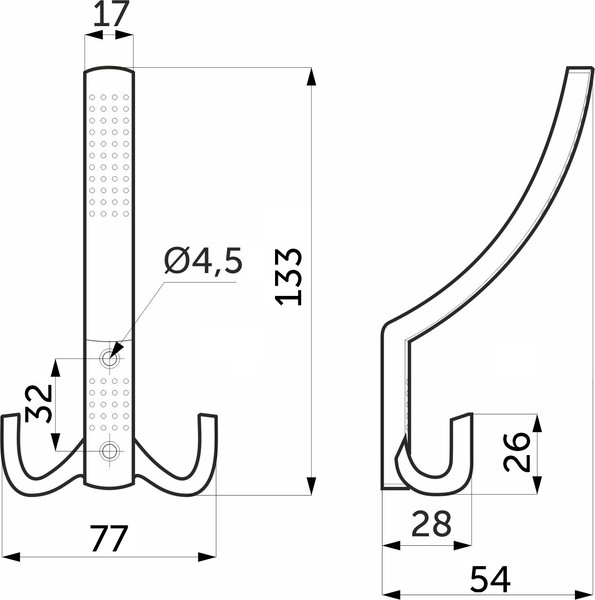 Изображение товара Крючок для одежды AKS WP11 Gridli (старое золото)