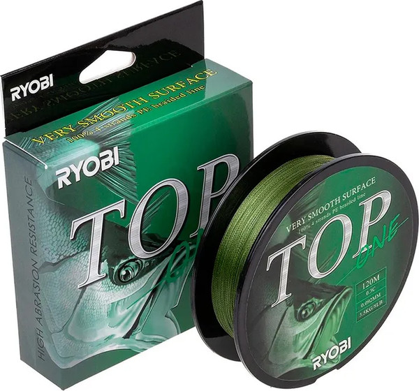Изображение товара Леска плетеная Ryobi TOP PE4X-120M 0.3/d-0.092мм (Dark green)