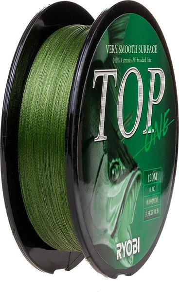 Изображение товара Леска плетеная Ryobi TOP PE4X-120M 0.3/d-0.092мм (Dark green)