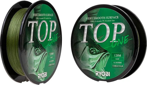 Изображение товара Леска плетеная Ryobi TOP PE4X-120M 0.4/d-0.105мм (Dark green)