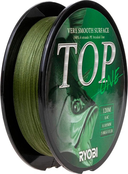 Изображение товара Леска плетеная Ryobi TOP PE4X-120M 0.4/d-0.105мм (Dark green)