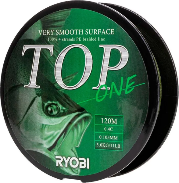 Изображение товара Леска плетеная Ryobi TOP PE4X-120M 0.4/d-0.105мм (Dark green)