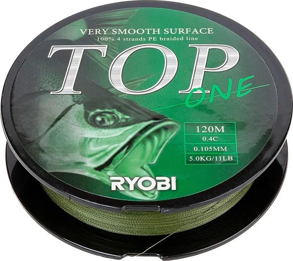 Изображение товара Леска плетеная Ryobi TOP PE4X-120M 0.4/d-0.105мм (Dark green)