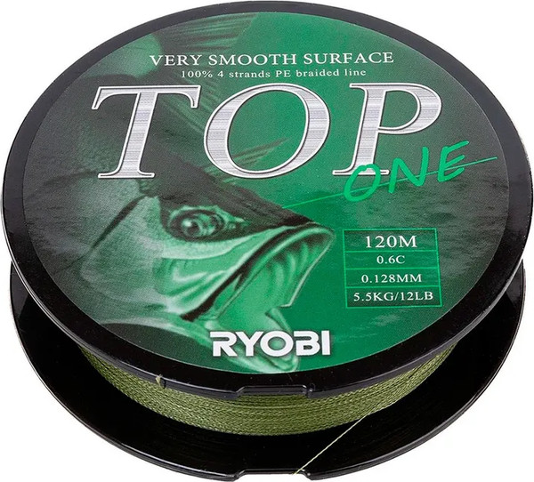 Изображение товара Леска плетеная Ryobi TOP PE4X-120M 0.6/d-0.128мм (Dark green)