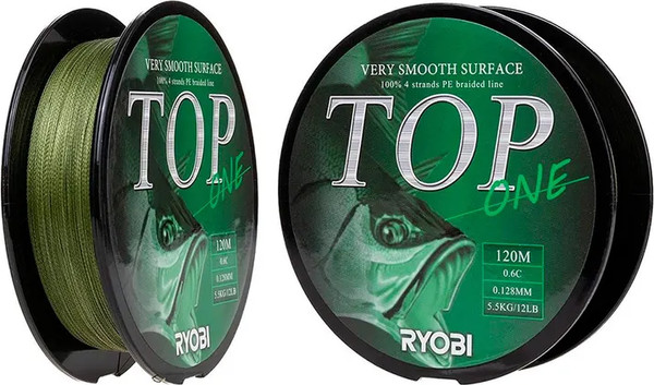 Изображение товара Леска плетеная Ryobi TOP PE4X-120M 0.6/d-0.128мм (Dark green)