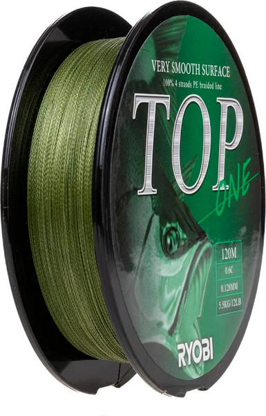 Изображение товара Леска плетеная Ryobi TOP PE4X-120M 0.6/d-0.128мм (Dark green)