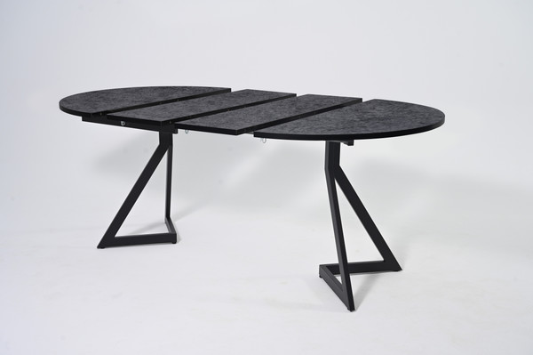 Изображение товара Обеденный стол Мир стульев Саен 45 100x100/40x40 (черный муар/бетон 809)