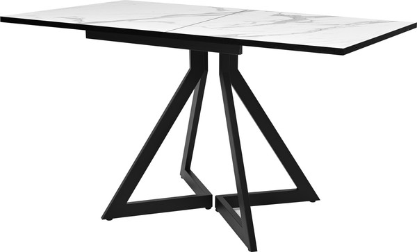 Изображение товара Обеденный стол Мир стульев Саен 45 120x80/30 (мрамор белый 3027/черный муар)