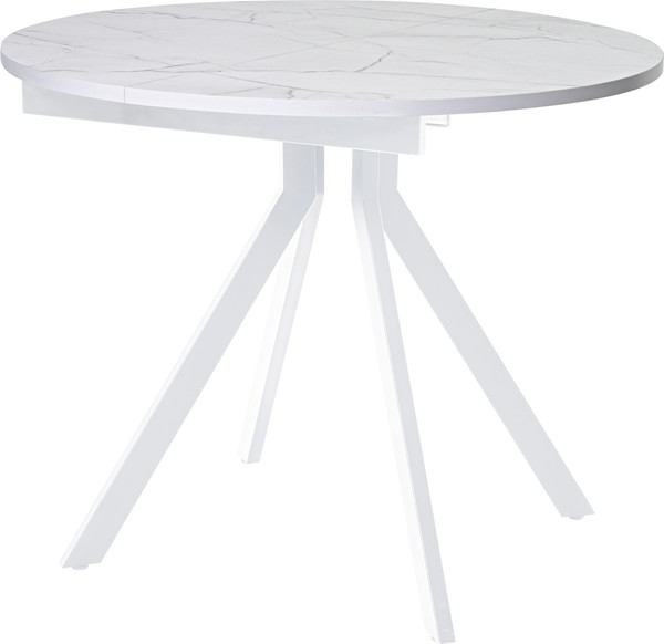 Изображение товара Обеденный стол Мир стульев Саен 47 100x100/40 (жемчужный перито/белый муар)