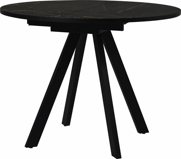 Изображение товара Обеденный стол Мир стульев Саен 27 90x90/30 (черный муар/каспий черное золото)