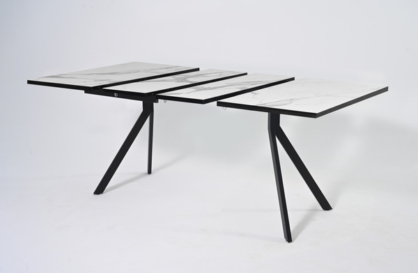 Изображение товара Обеденный стол Мир стульев Саен 47 120x80/30 (мрамор белый/черный муар)