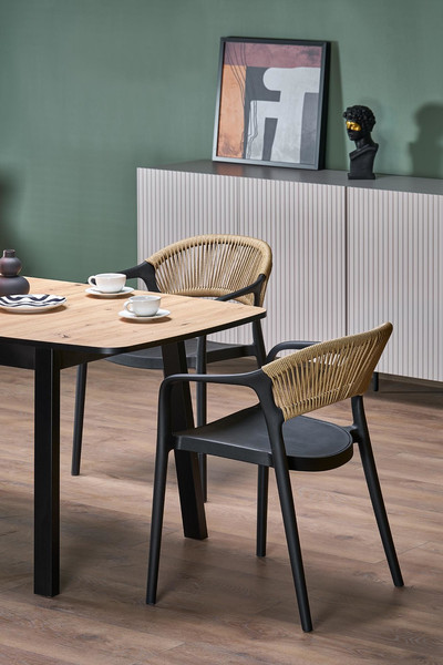 Изображение товара Обеденный стол Halmar Barril 130-170x80 (дуб артизан/черный)