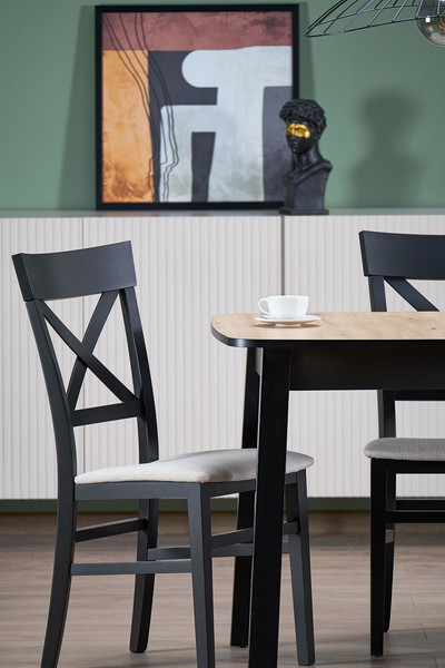 Изображение товара Обеденный стол Halmar Barril 130-170x80 (дуб артизан/черный)