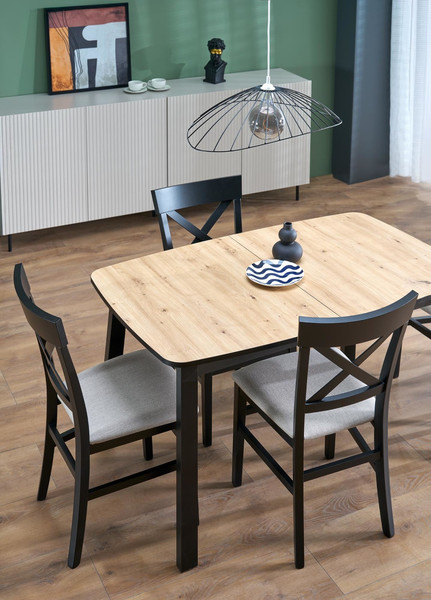 Изображение товара Обеденный стол Halmar Barril 130-170x80 (дуб артизан/черный)