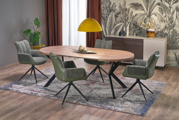 Изображение товара Обеденный стол Halmar Peroni 100-250x100 (орех/черный)