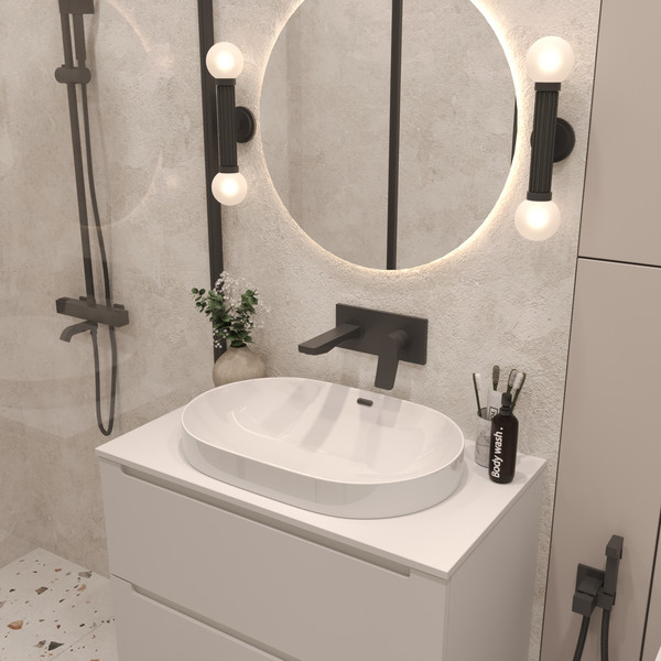 Изображение товара Тумба с умывальником ЗОВ Дион 80 / D80LWP0M9003MKV5-LDSPW6002