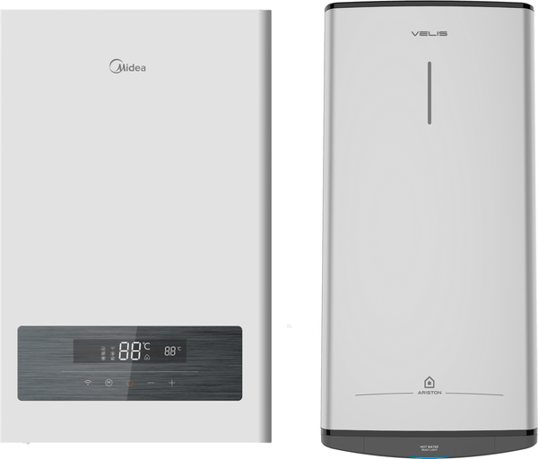 Изображение товара Комплект электрического котла с бойлером Midea MEB 5-12 Volta + Ariston ABS VLS PRO R 80 (3700709)