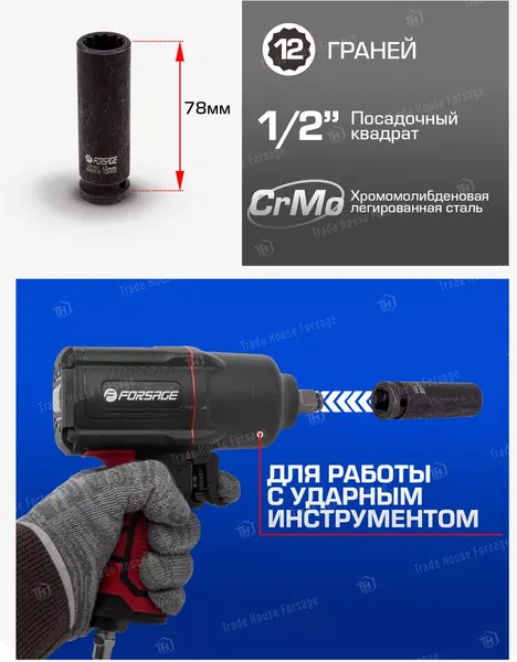 Изображение товара Головка слесарная Forsage F-4488516 (54914)