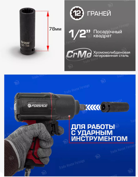 Изображение товара Головка слесарная Forsage F-4488517 (54915)