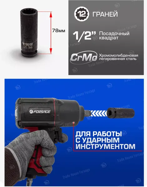 Изображение товара Головка слесарная Forsage F-4488519 (54917)