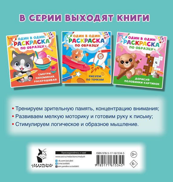 Изображение товара Развивающая книга АСТ Рисуем по клеточкам, мягкая обложка (Дмитриева Валентина)