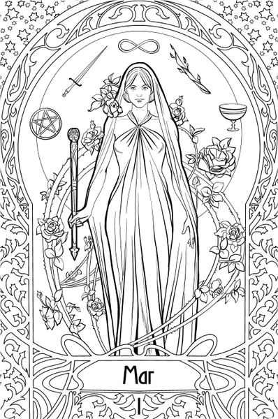 Изображение товара Гадальные карты АСТ Ар-нуво Таро. Колода карт для раскрашивания (9785171573416 Соколова Ю.С.)