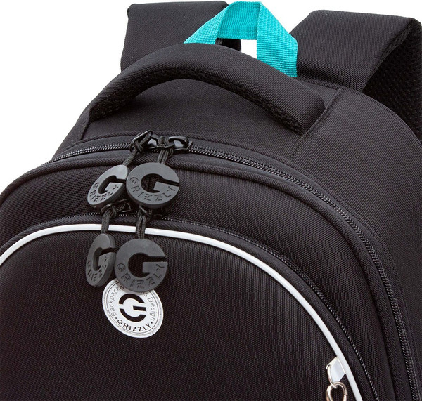 Изображение товара Школьный рюкзак Grizzly RAz-587-9 (черный/бирюзовый)