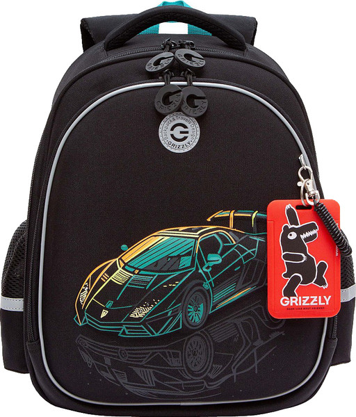 Изображение товара Школьный рюкзак Grizzly RAz-587-9 (черный/бирюзовый)