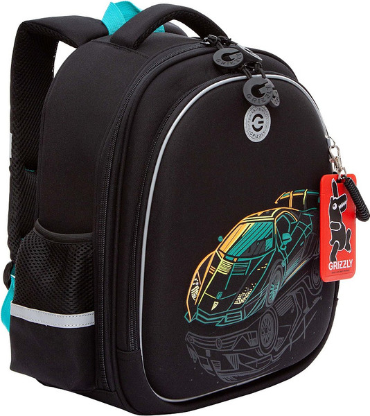 Изображение товара Школьный рюкзак Grizzly RAz-587-9 (черный/бирюзовый)