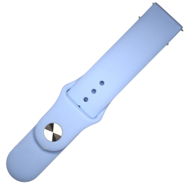 Изображение товара Ремешок для умных часов Rumi Sport 22мм с кнопкой (белый/голубой)