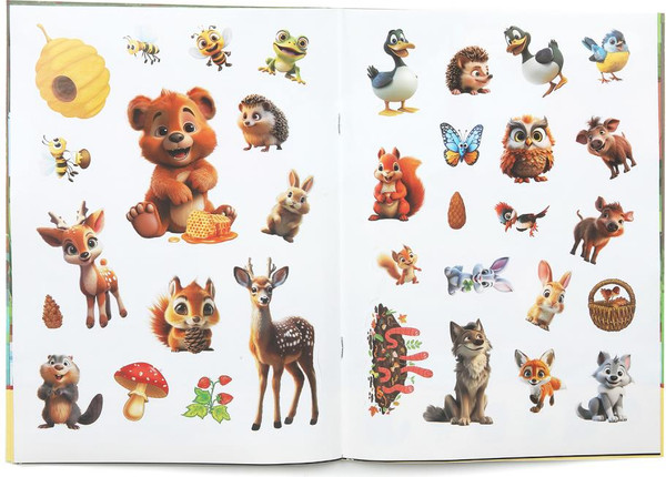Изображение товара Развивающая книга Умка Лесные живонтые. Многоразовые наклейки для малышей (9785506099918 )