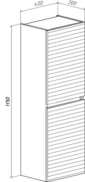 Изображение товара Шкаф-пенал для ванной Runo Соренто 40 / Тренто 40 горизонталь (крафтовый дуб/белый)
