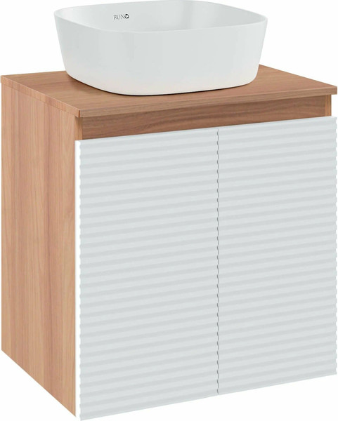 Изображение товара Тумба под умывальник Runo Соренто 50 / Тренто 50 горизонталь (подвесная, крафтовый дуб/белый)