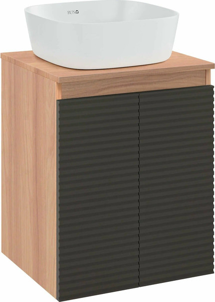 Изображение товара Тумба под умывальник Runo Соренто 50 / Тренто 50 горизонталь (подвесная, крафтовый дуб/графит)