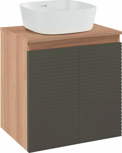 Изображение товара Тумба под умывальник Runo Соренто 60 / Тренто 60 горизонталь (подвесная, крафтовый дуб/графит)