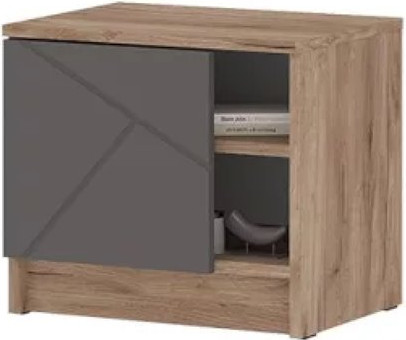 Изображение товара Прикроватная тумба Стендмебель Орегон ТБ 03 (асфальт супермат/дуб крафт табачный)