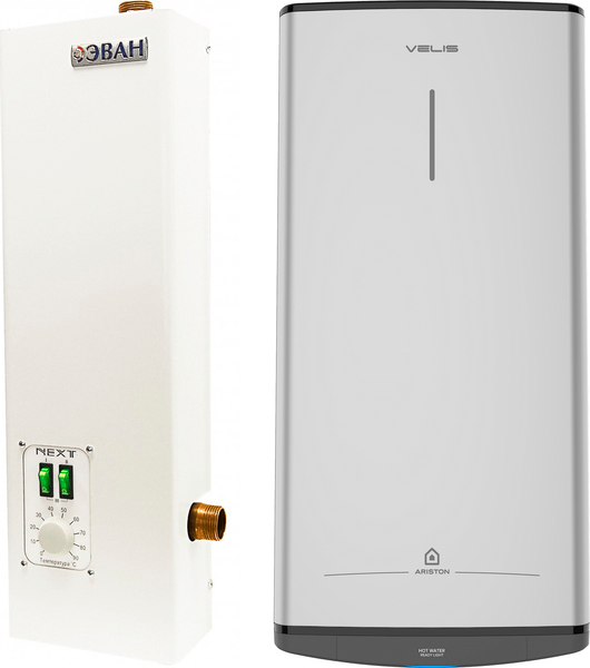 Изображение товара Комплект электрического котла с бойлером Эван Стандарт Next-9 (12909) + Ariston ABS VLS PRO R 80 (3700709)