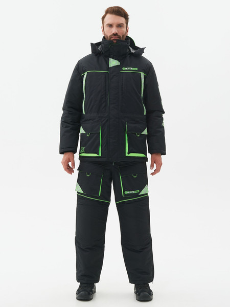 Изображение товара Костюм для охоты и рыбалки Huntsman Elbrus -35°C (р.56-58/170-176, черный/лайм)