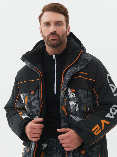 Изображение товара Костюм для охоты и рыбалки Huntsman Канада V2 -35°C КМФ 192/Черный Исландия (р.44-46/170-176)