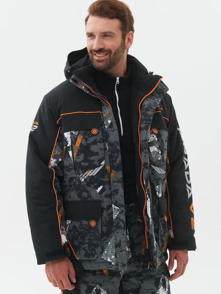 Изображение товара Костюм для охоты и рыбалки Huntsman Канада V2 -35°C КМФ 192/Черный Исландия (р.44-46/170-176)